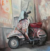 VESPA TOSCANA - Claude-Max Lochu - Artiste Peintre - Paris Painter